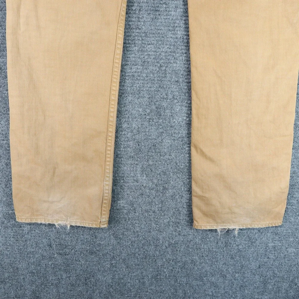 J.Crew 770 Straight Fit Jeans 34x32 Tan Garment Dyed Distressed Frayed Hem